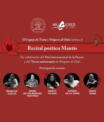 «El espejo de tinta»: recital poético Mantis con «Mujeres al oído»