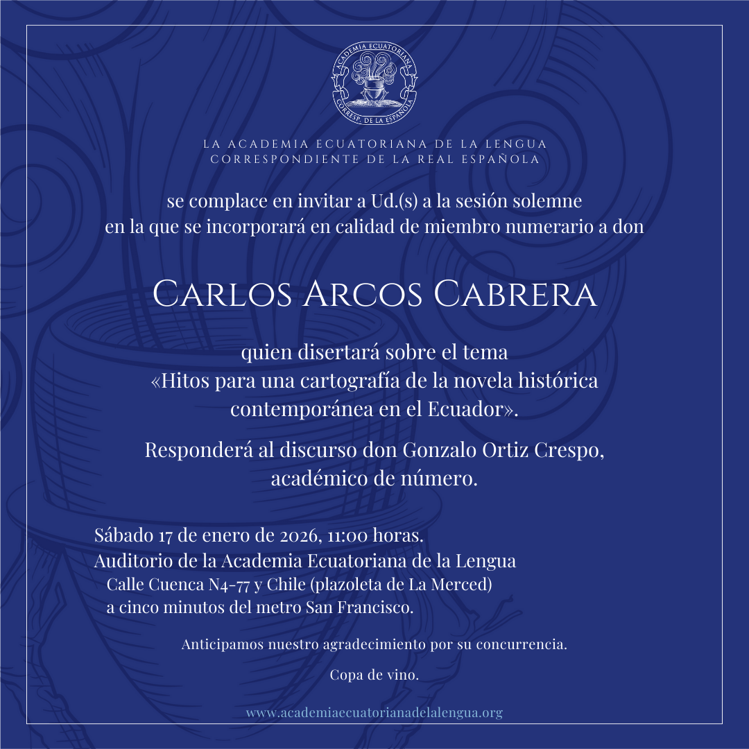 Incorporación de don Carlos Arcos Cabrera en calidad de miembro numerario