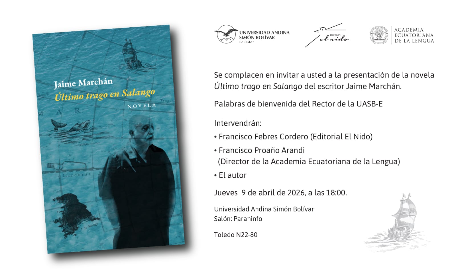 Presentación de la más reciente novela de don Jaime Marchán