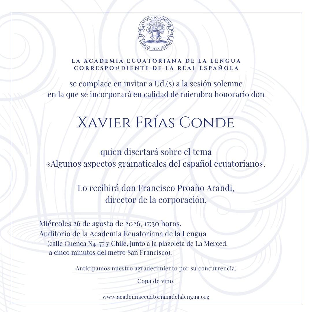 Incorporación de don Xavier Frías Conde en calidad de miembro honorario
