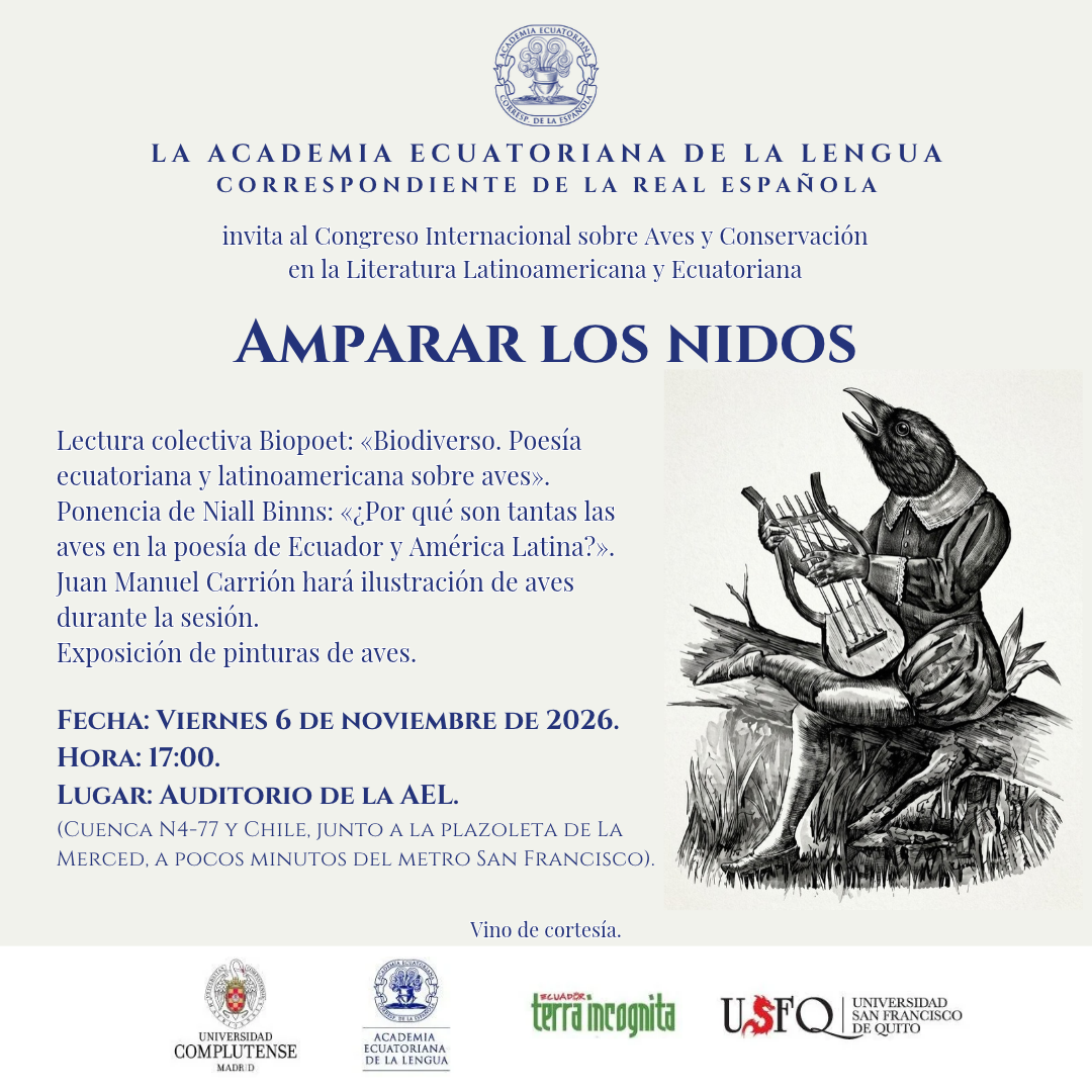 Congreso Internacional sobre Aves y Conservación en la Literatura Latinoamericana y Ecuatoriana en la USFQ y en la Academia